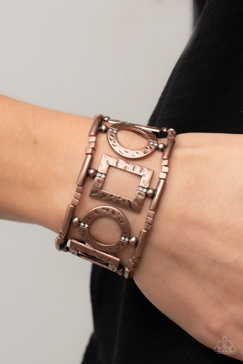 Framed and Fabulous - Copper Bracelet - White | Paparazzi Accessories