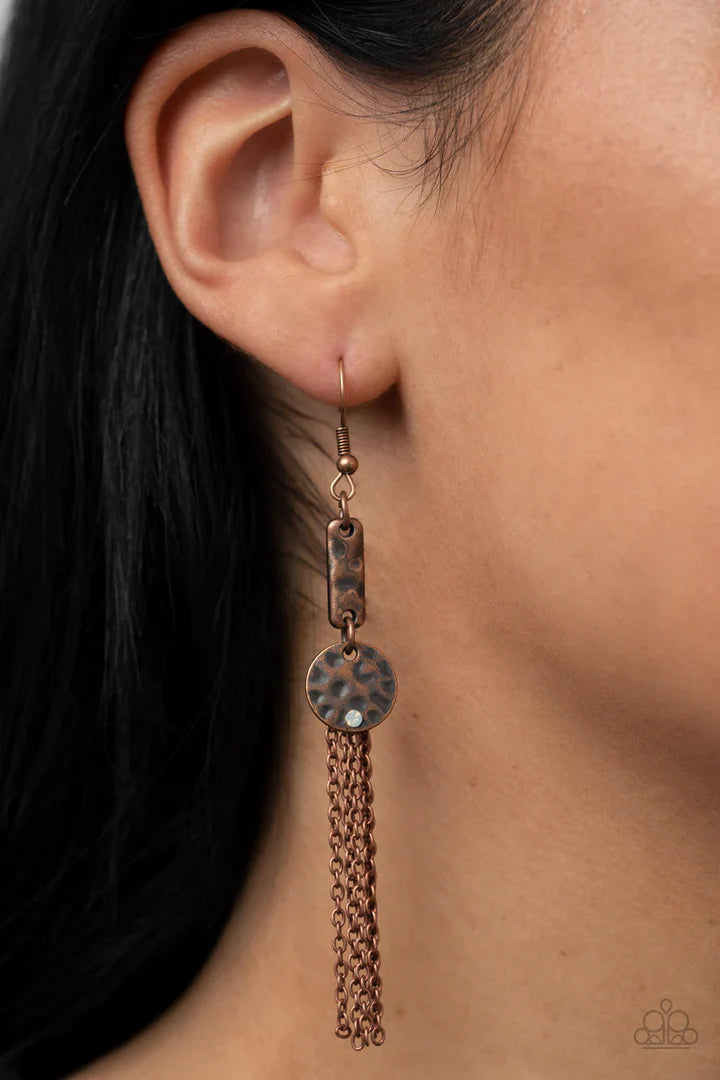 Twinkle Twinkle Little Trinket - Copper Earrings | Paparazzi Accessories