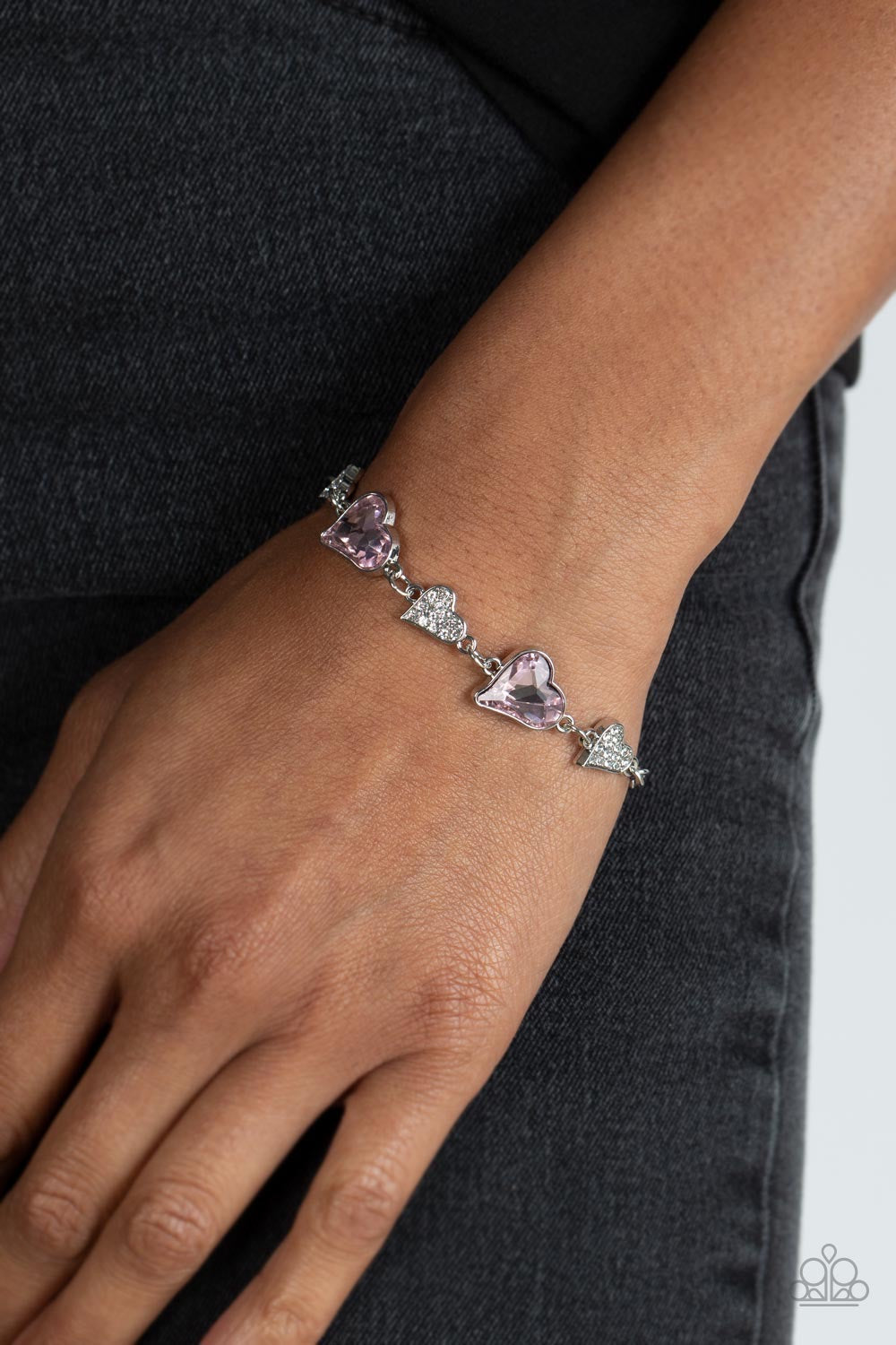 Cute Bracelets - Paparazzi Cluelessly Crushing - Pink Bracelet - Paparazzi jewelry images
