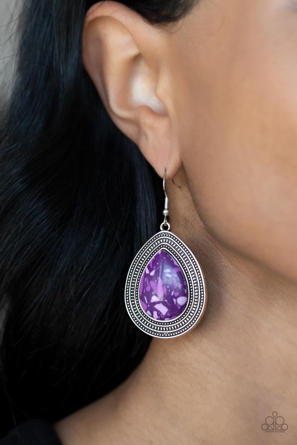 Terrazzo Tundra - Purple Earrings | Paparazzi Accessories
