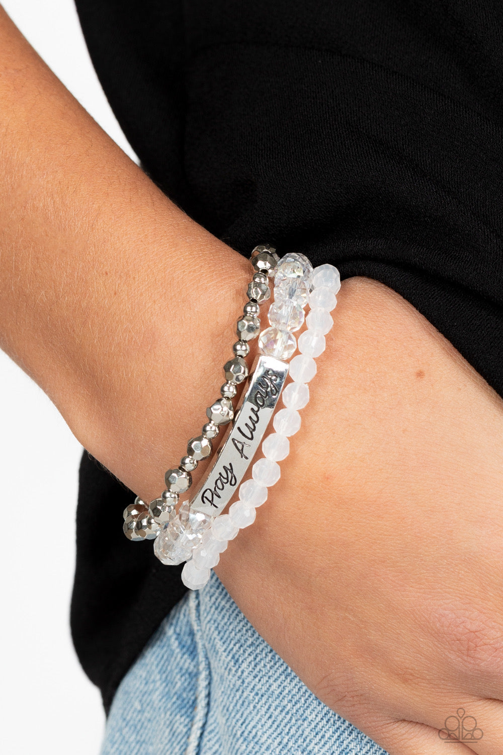 Pray Always - White Bracelet | Paparazzi Accessories