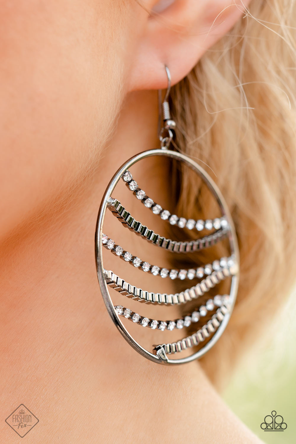 Paparazzi Fighting Fortune - Black Earrings-November 2022 -Fashion Fix-Paparazzi Jewelry Images