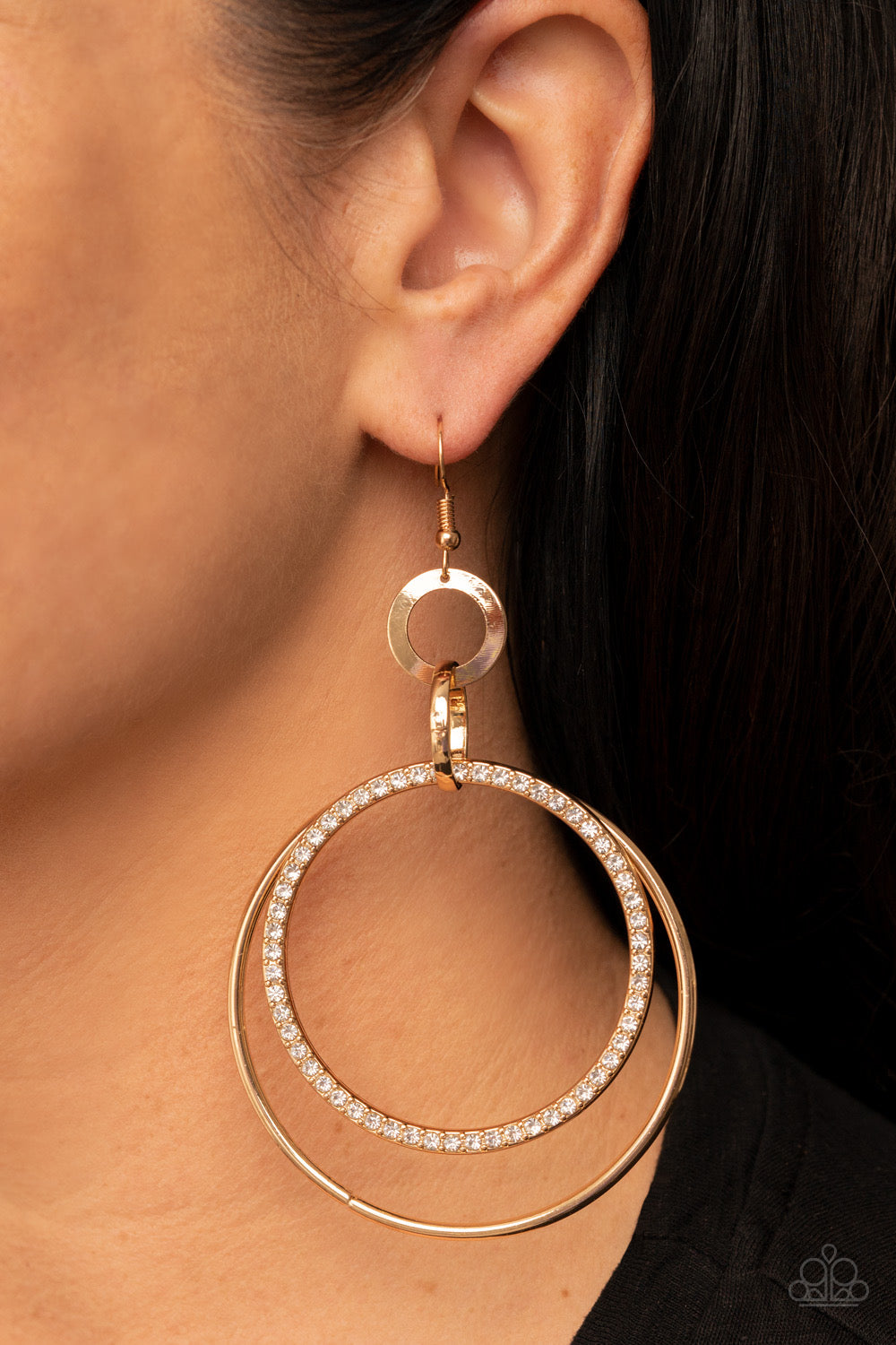 Paparazzi Haute Hysteria - Gold Earrings -Paparazzi Jewelry Images
