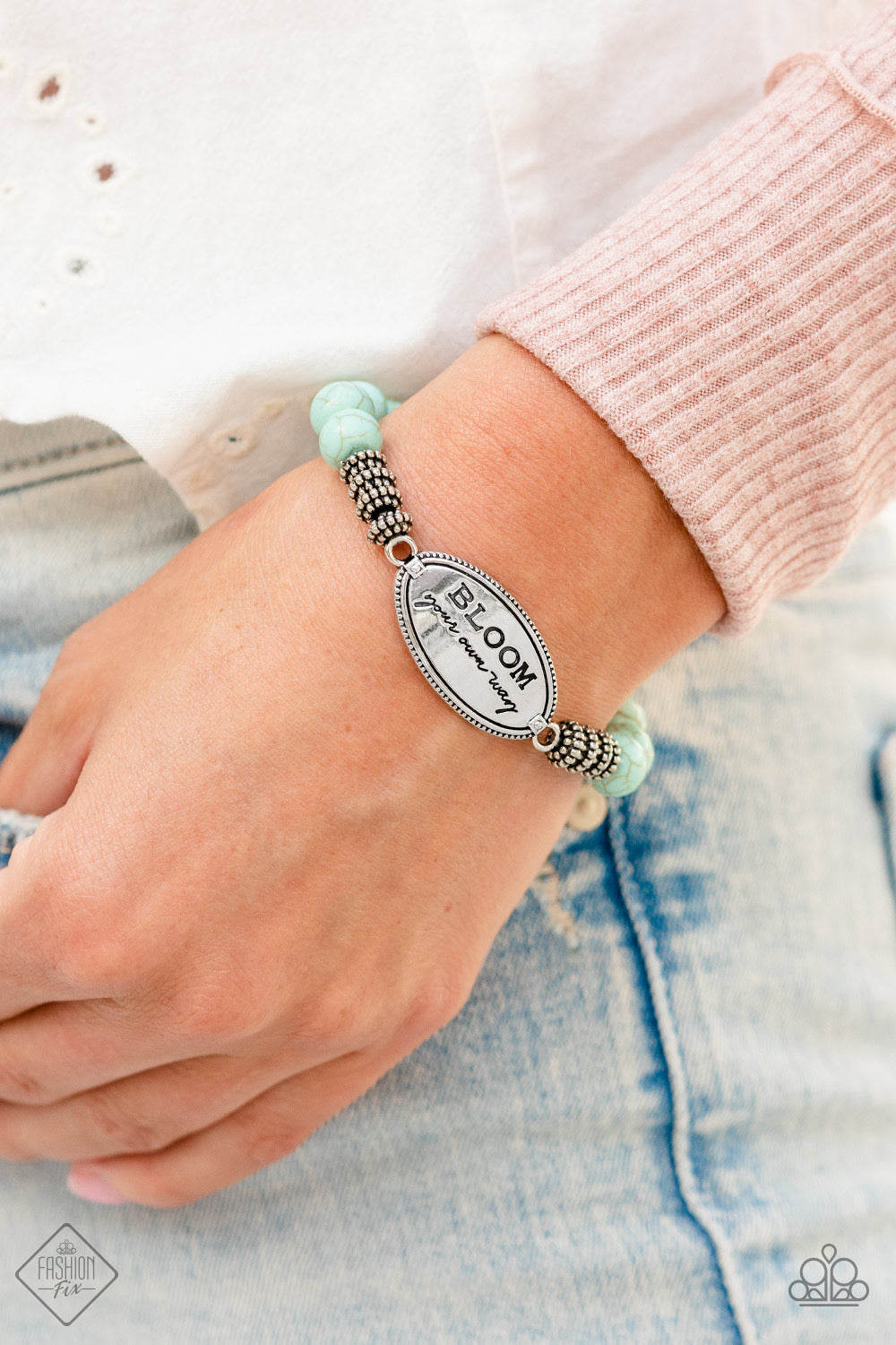 Bedouin Bloom - Blue Bracelet-November 2022 Fashion Fix | Paparazzi Accessories