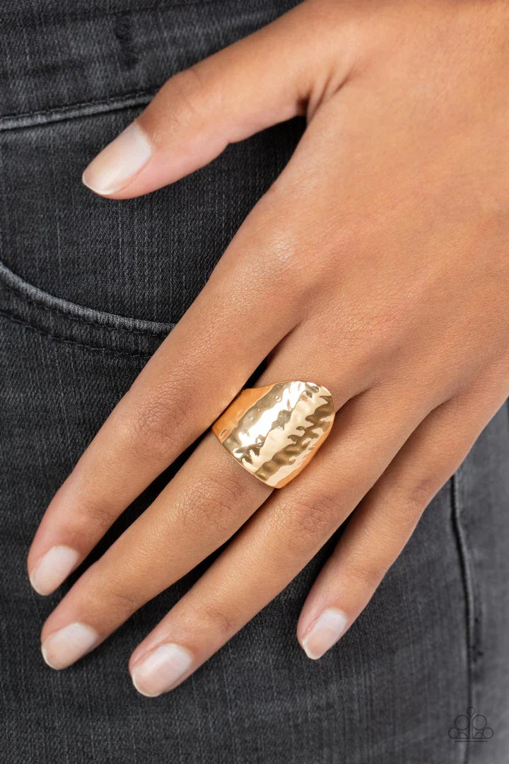 Basic Instincts - Gold Ring | Paparazzi Accessories