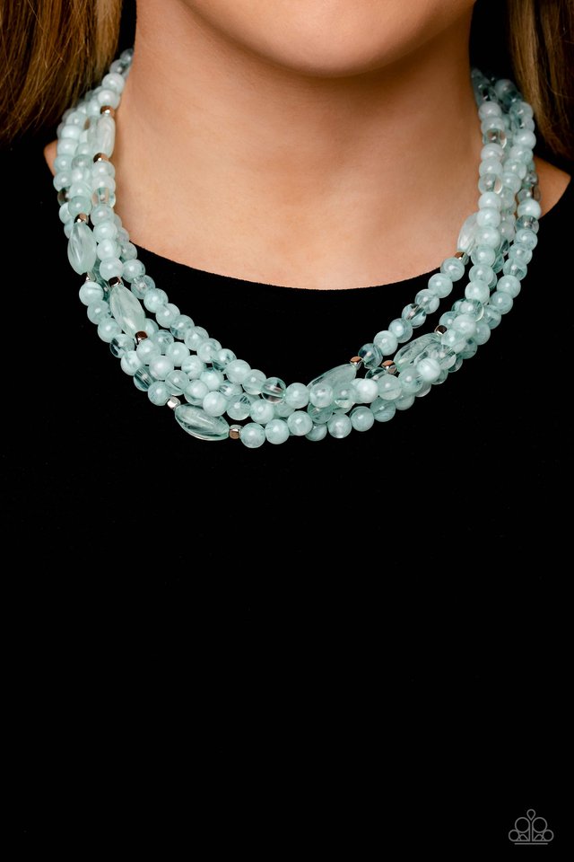 Layered Lass - Blue Necklace - Silver | Paparazzi Accessories