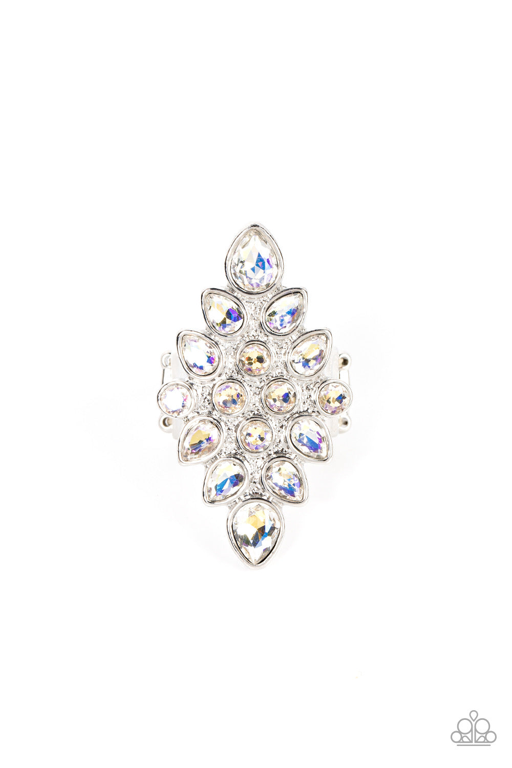Paparazzi Combustible Iridescence - White Ring-Paparazzi Jewelry Images