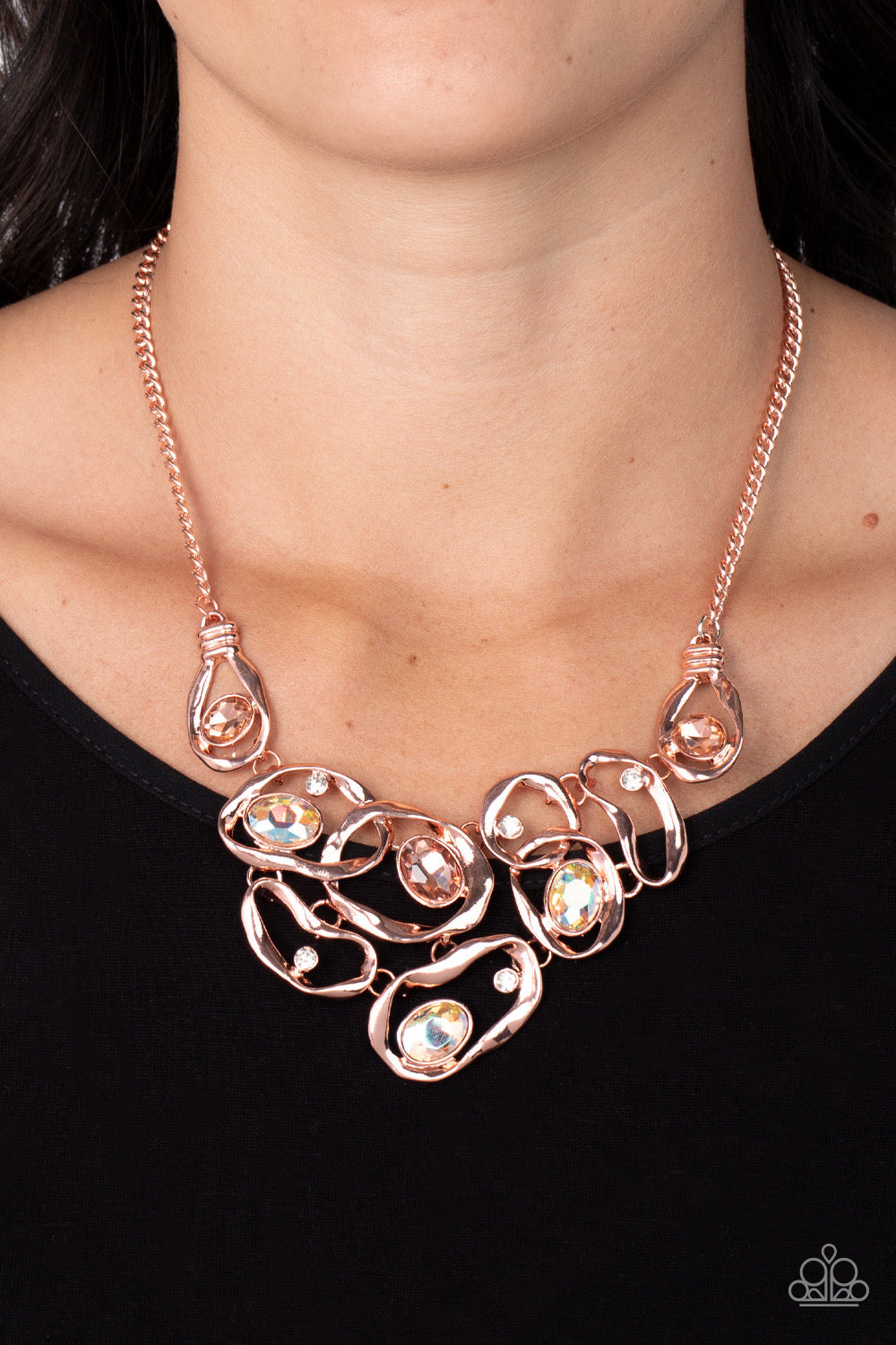 Warp Speed - Copper Necklace - White | Paparazzi Accessories