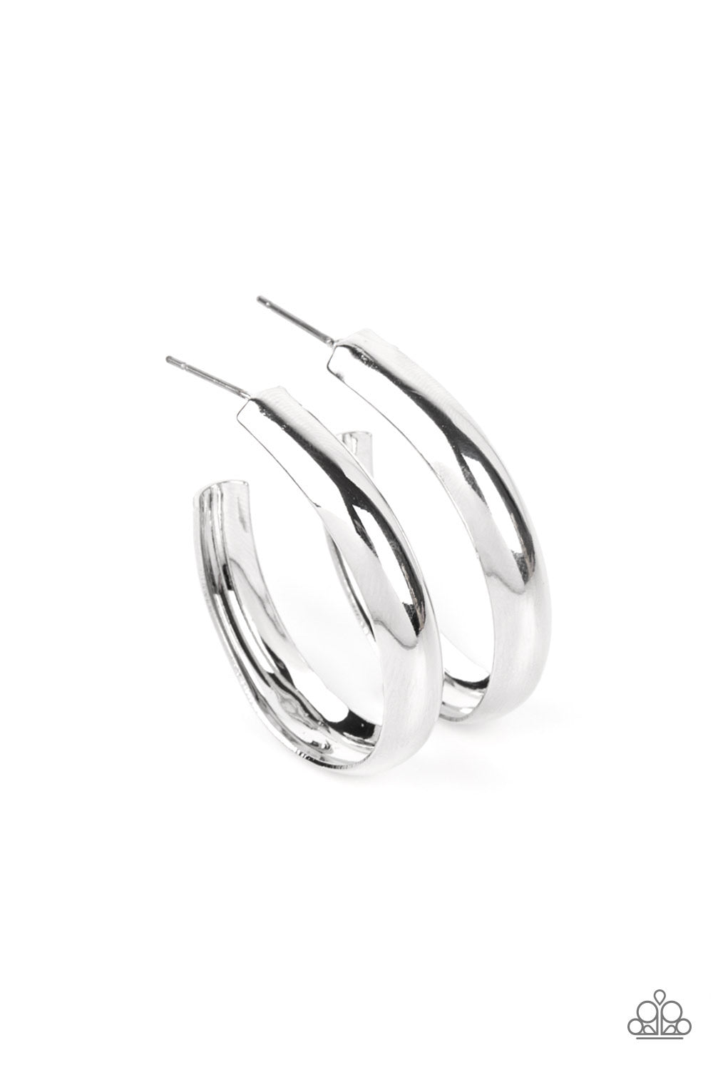 Paparazzi Champion Curves - Silver Earrings