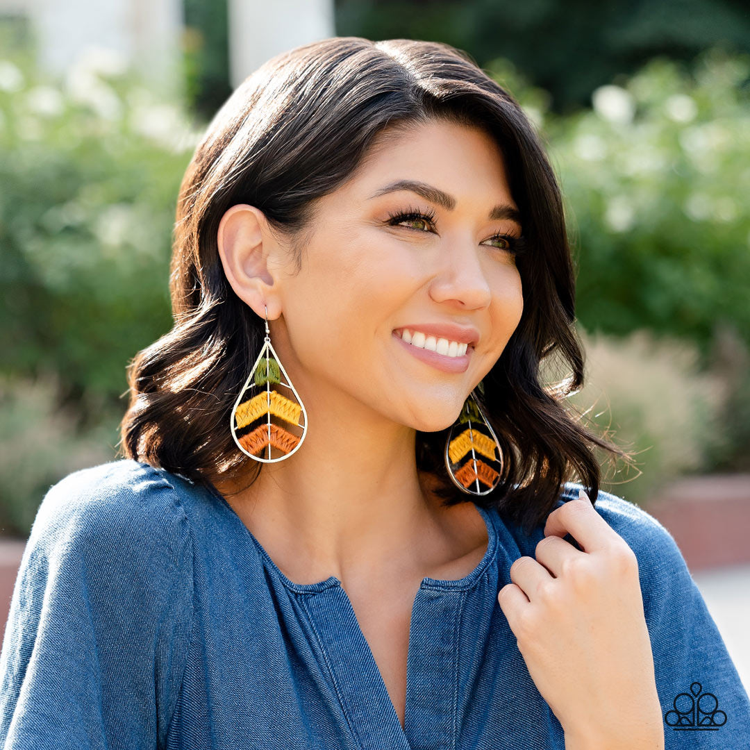 Nice Threads - Multi Earrings - Silver | Paparazzi Accessories