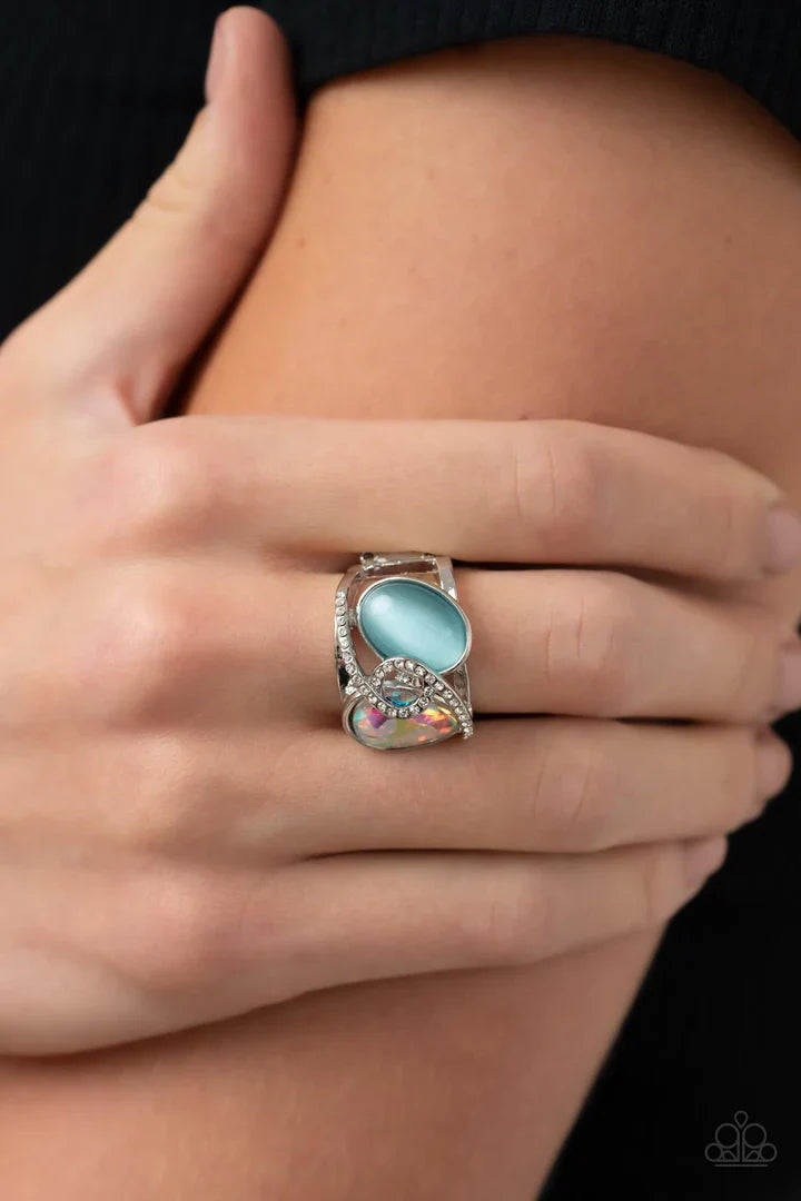 Paparazzi Selfie-Indulgence Blue Ring Paparazzi Jewelry Images