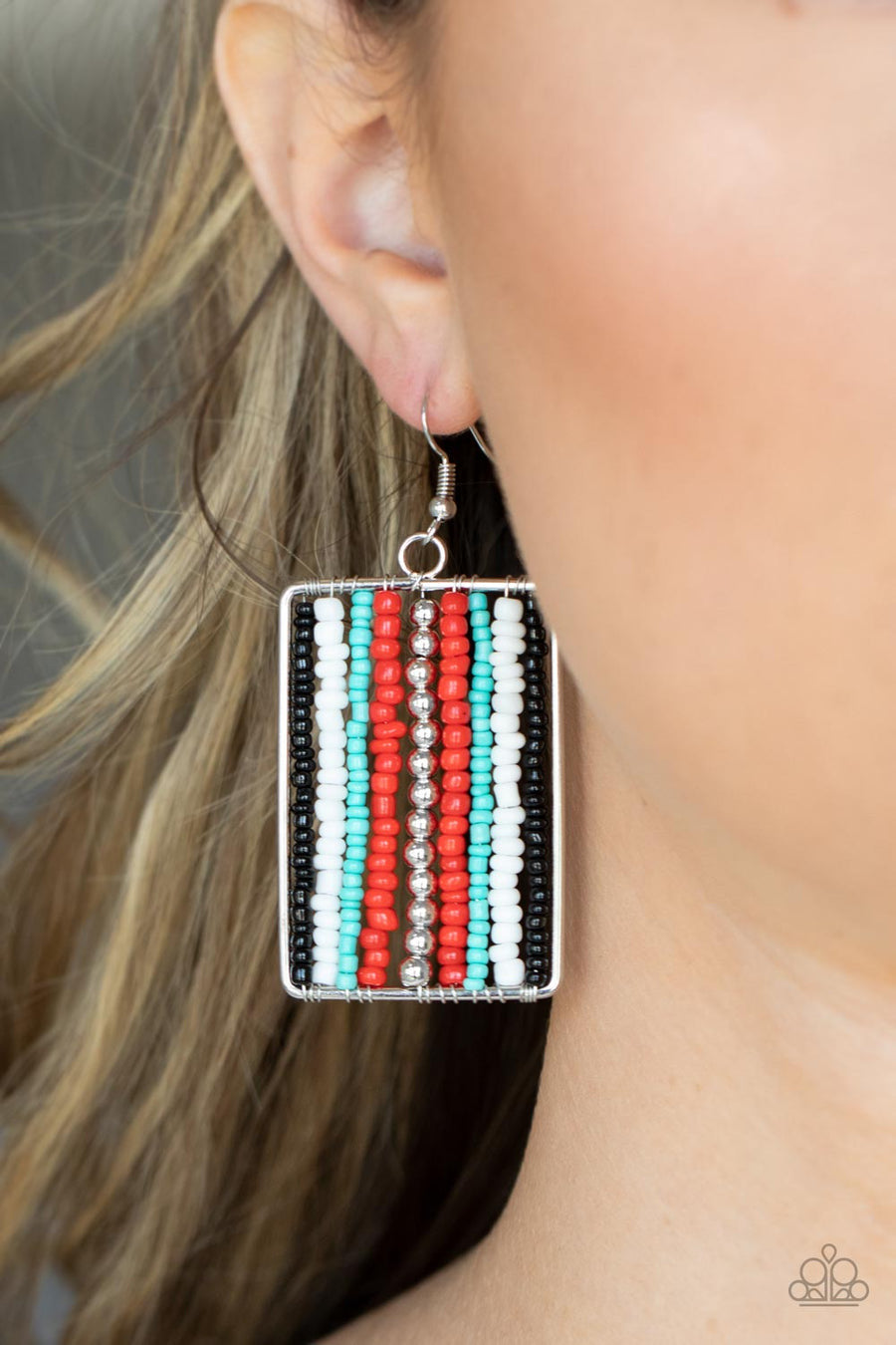 Paparazzi Beadwork Wonder - Red Earring