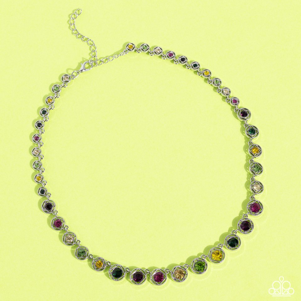 Kaleidoscope Charm - Multi Necklace - Life of the Party - May 2023 - Red | Paparazzi Accessories