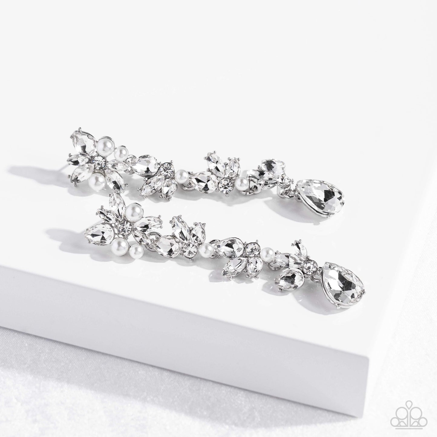 Paparazzi LIGHT at the Opera -Empower Me Pink Exclusive - White Earrings