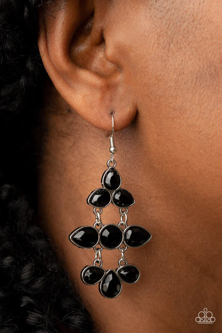 Bay Breezin - Black Earring Earrings | Paparazzi Accessories