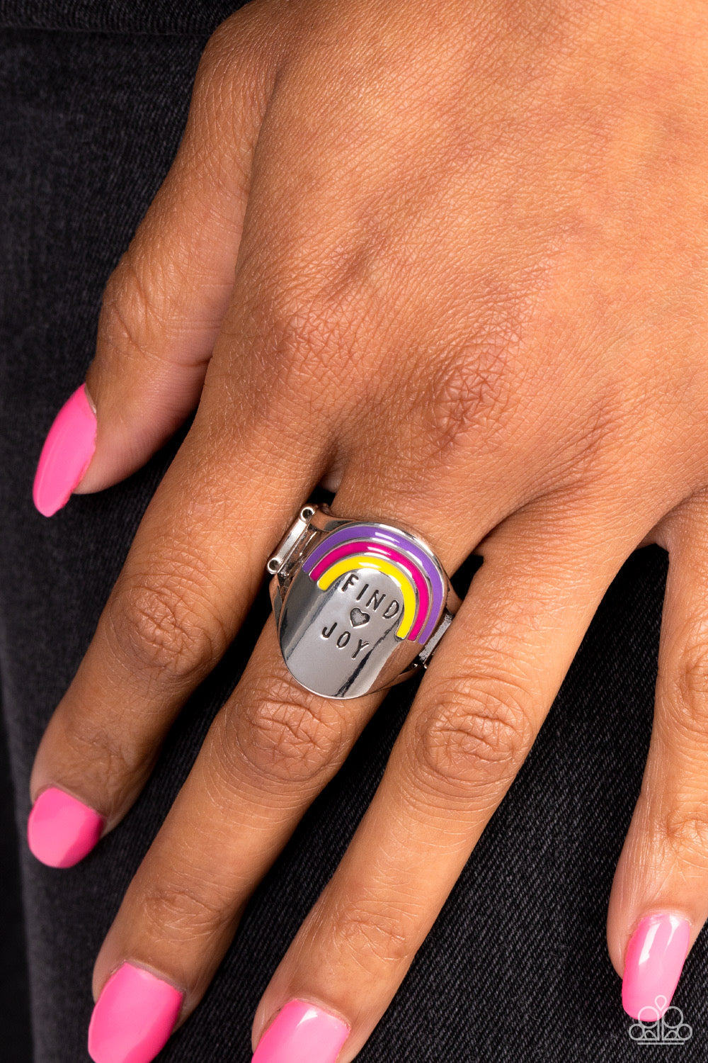 Rainbow of Joy - Multi Ring - Silver | Paparazzi Accessories