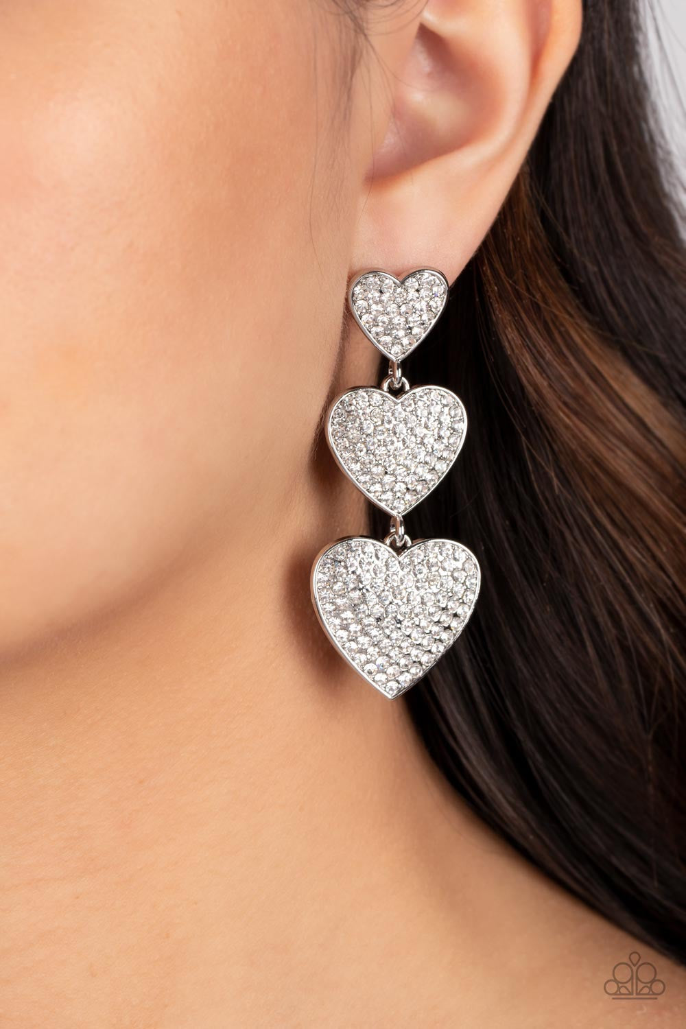 Couples Retreat - White Earrings | Paparazzi Accessories
