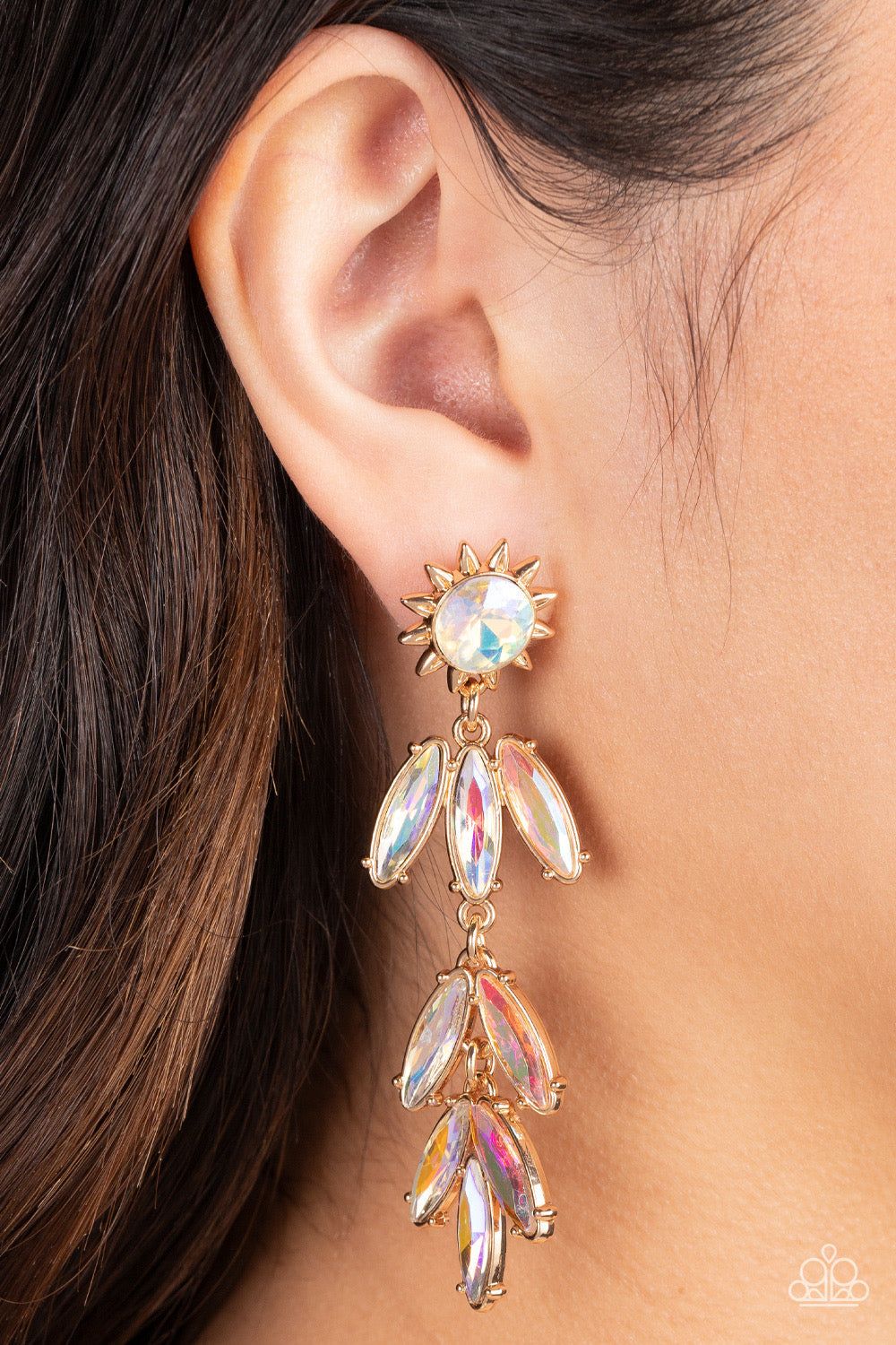 Space Age Sparkle - Gold Earrings | Paparazzi Accessories