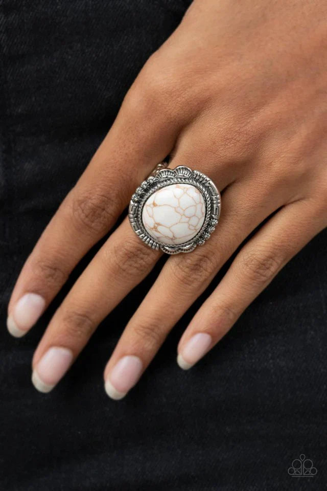 Salt of the Earth - White Ring | Paparazzi Accessories