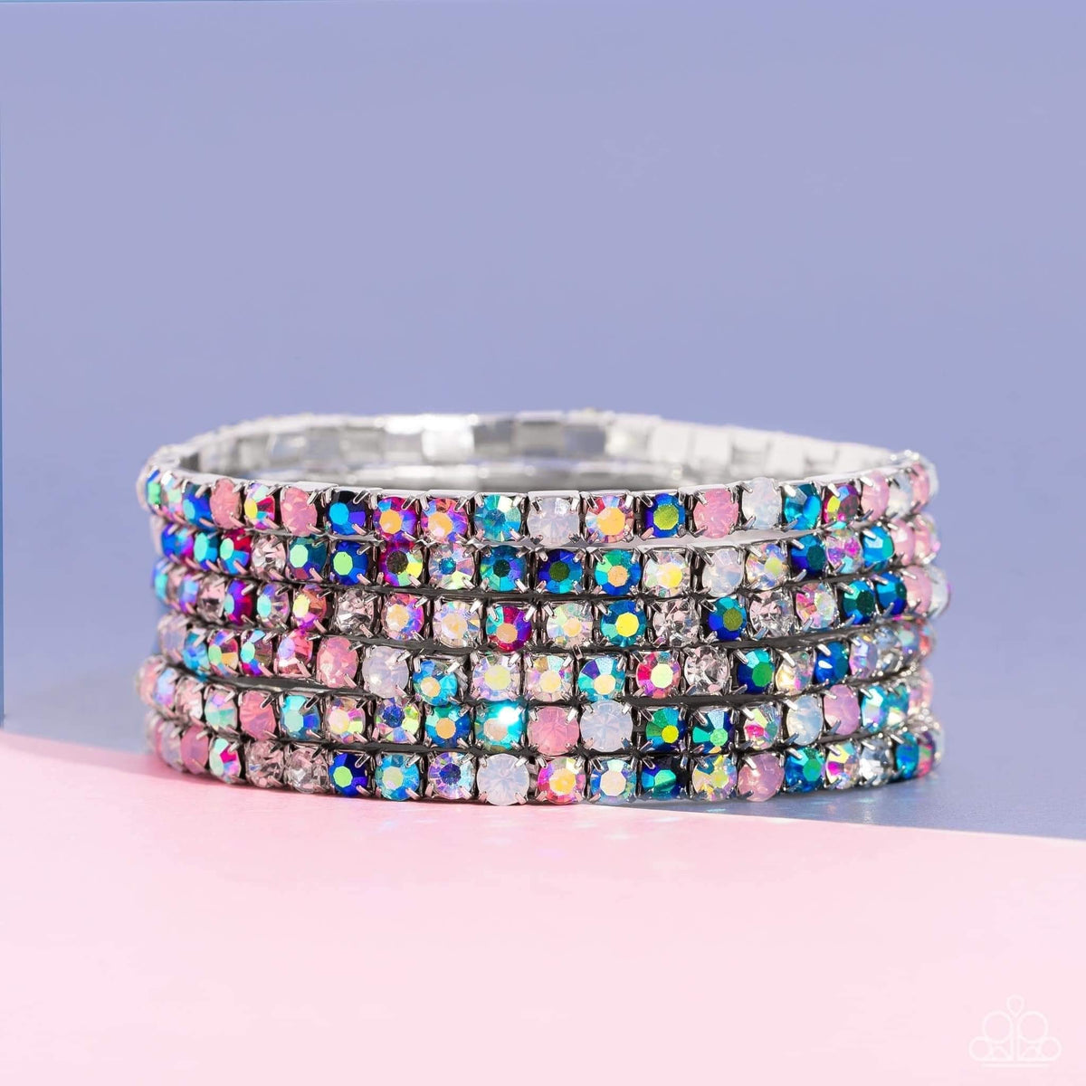 Rock Candy Range Bracelet - December 2022 LIFE OF THE PARTY MULTI BRACELET - Blue | Paparazzi Accessories