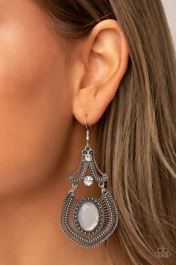 Panama Palace - Silver Earring Earrings | Paparazzi Accessories