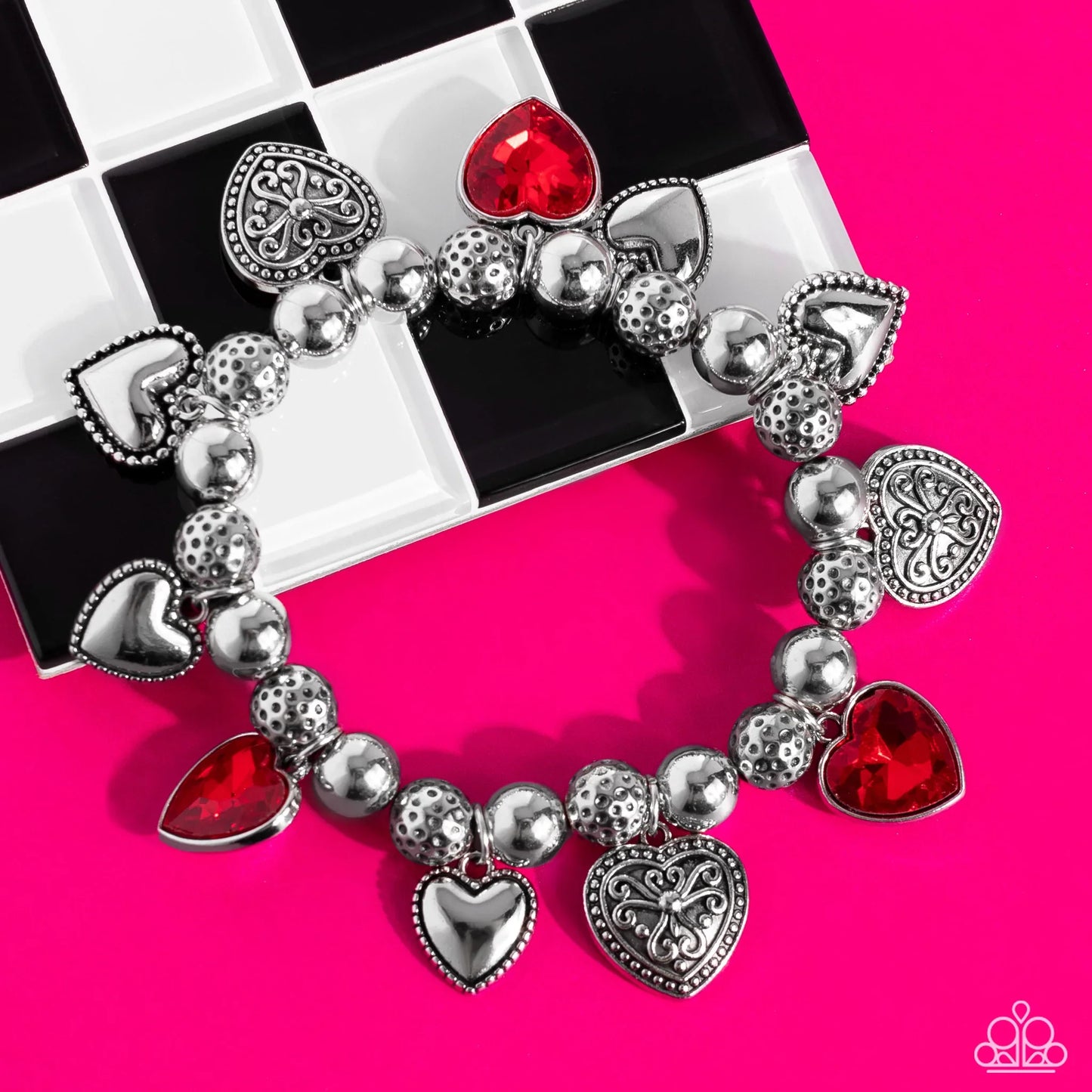Picture of Charming Crush - Red Bracelet - January 2023 Life of the Party | Paparazzi Accessories