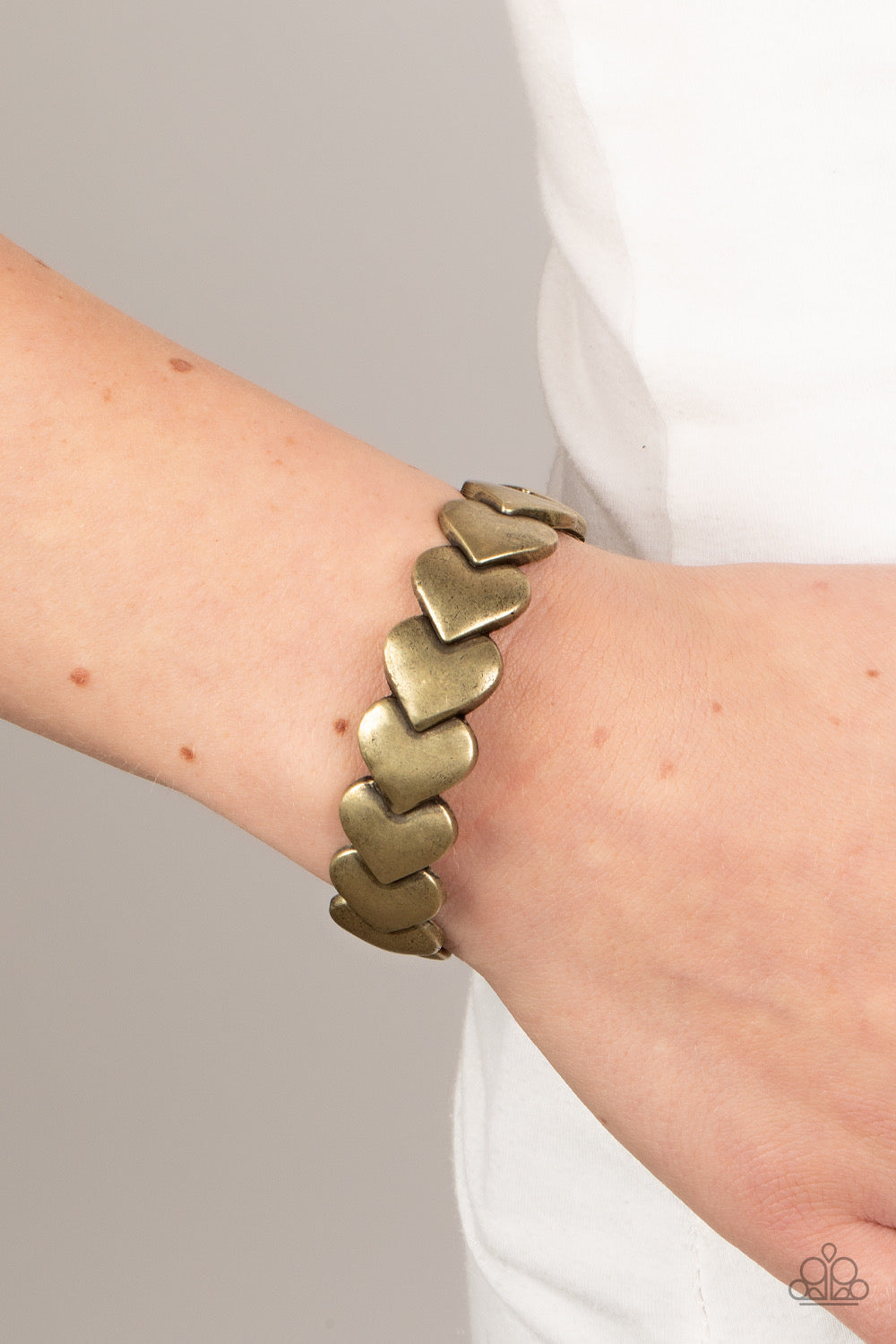 Paparazzi Hearts Galore - Brass Bracelet -Paparazzi Jewelry Images