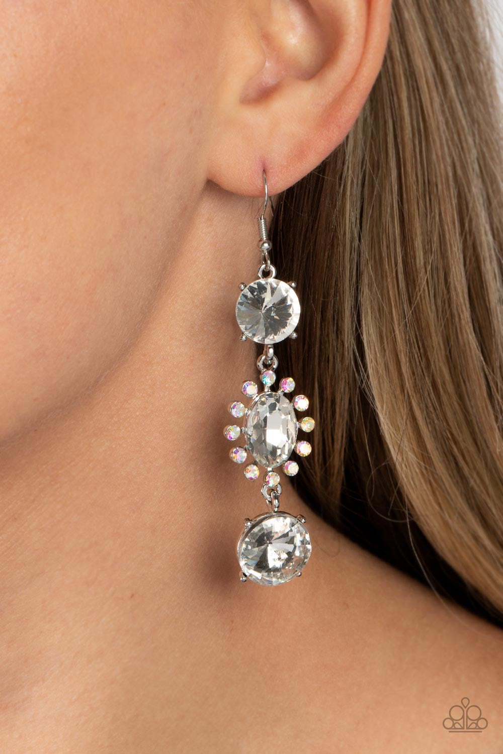 Magical Melodrama - White Earrings | Paparazzi Accessories