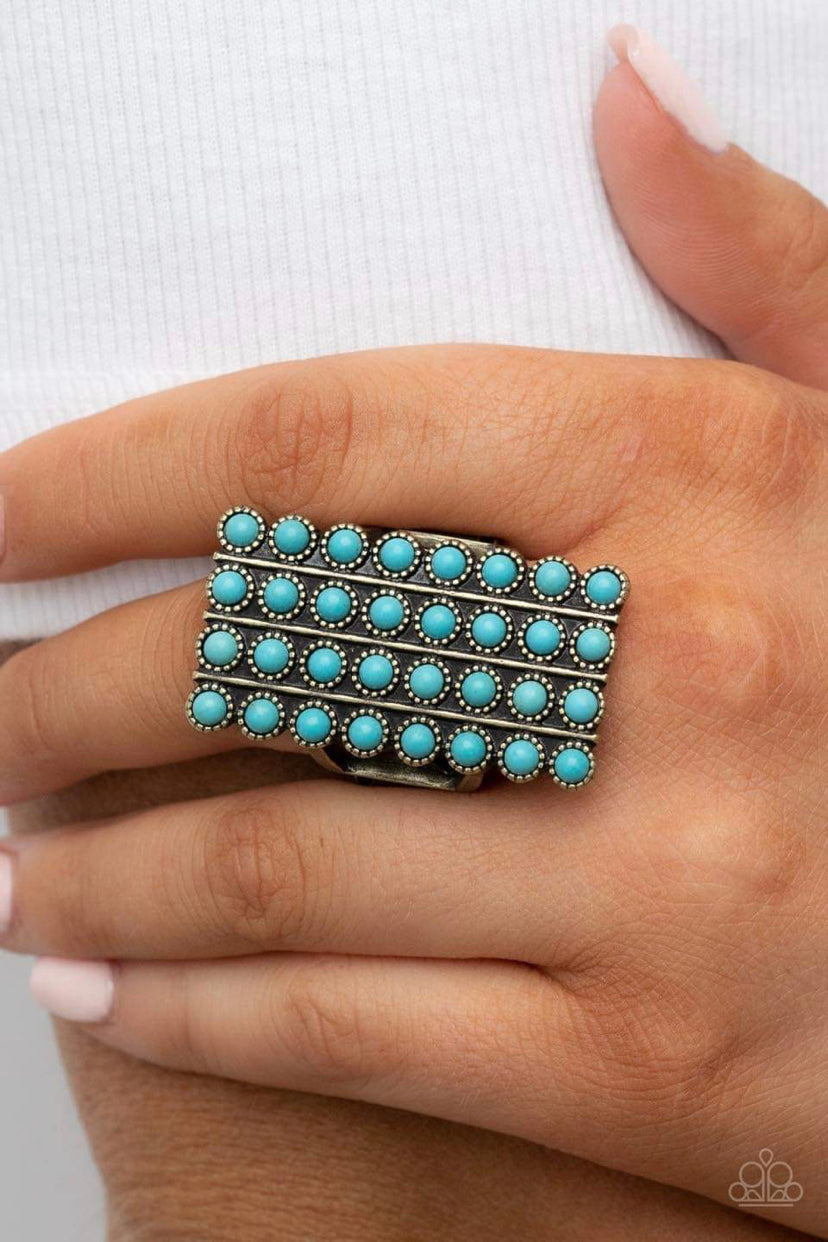 Women Turquoise Rings - Pack Your Saddlebags - Paparazzi Rings Paparazzi jewelry image