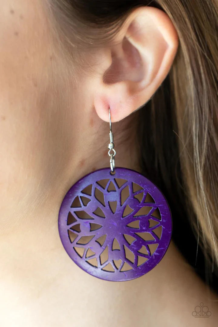 Ocean Canopy - Purple Earrings | Paparazzi Accessories