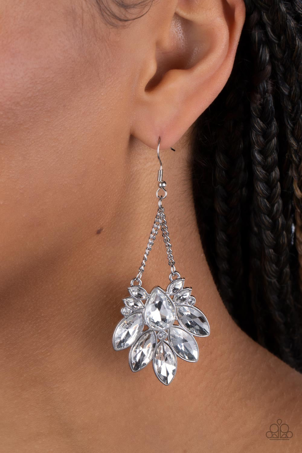 Paparazzi Prismatic Pageantry - White Earrings -Paparazzi Jewelry Images