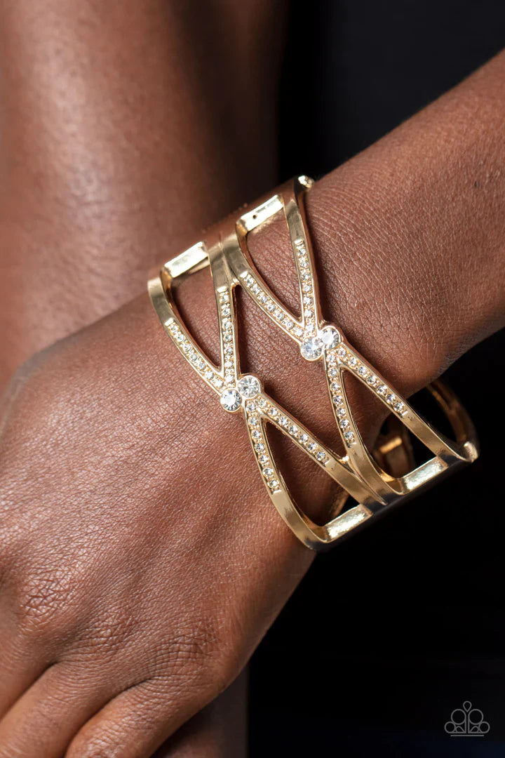 Paparazzi Entrancing Etiquette - Gold Bracelet Paparazzi Jewelry Images