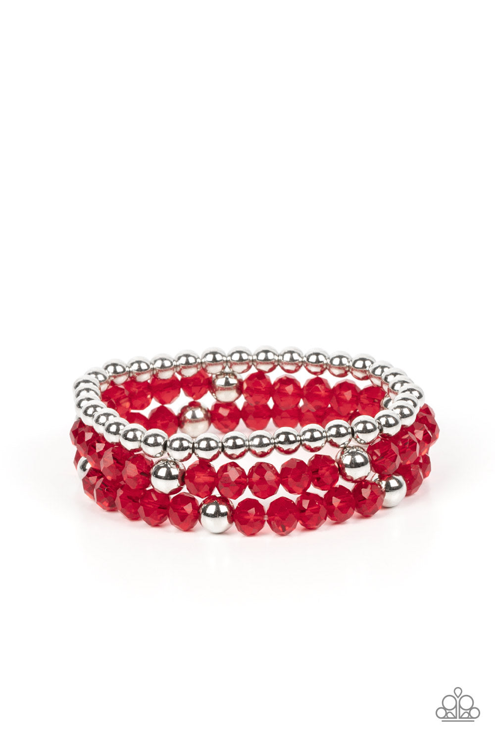 Prismatic Perceptions - Red Bracelet - Silver | Paparazzi Accessories