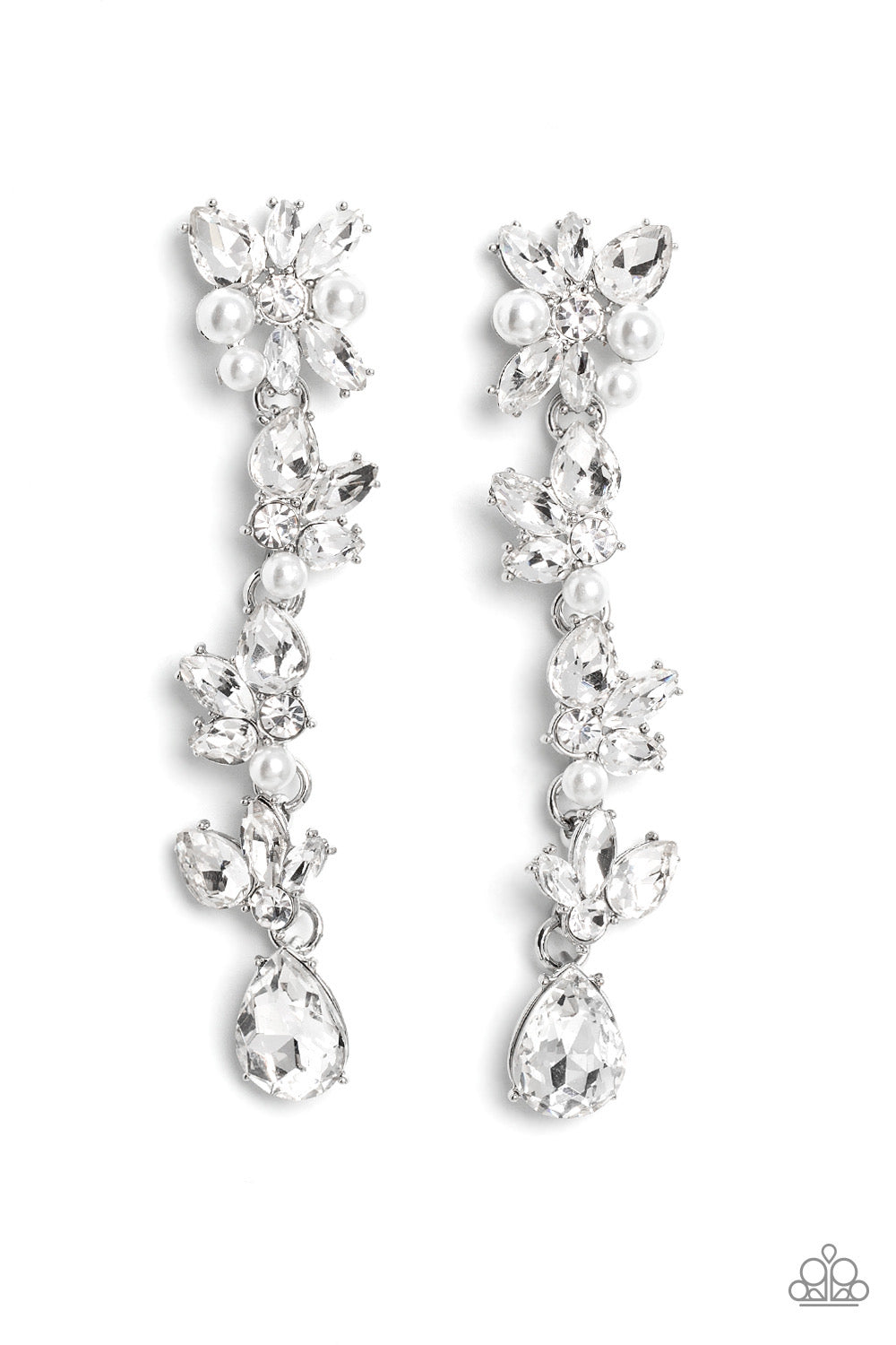 Paparazzi LIGHT at the Opera -Empower Me Pink Exclusive - White Earrings