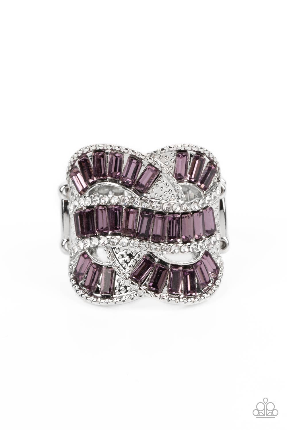 Six-Figure Flex - Purple Ring - White | Paparazzi Accessories