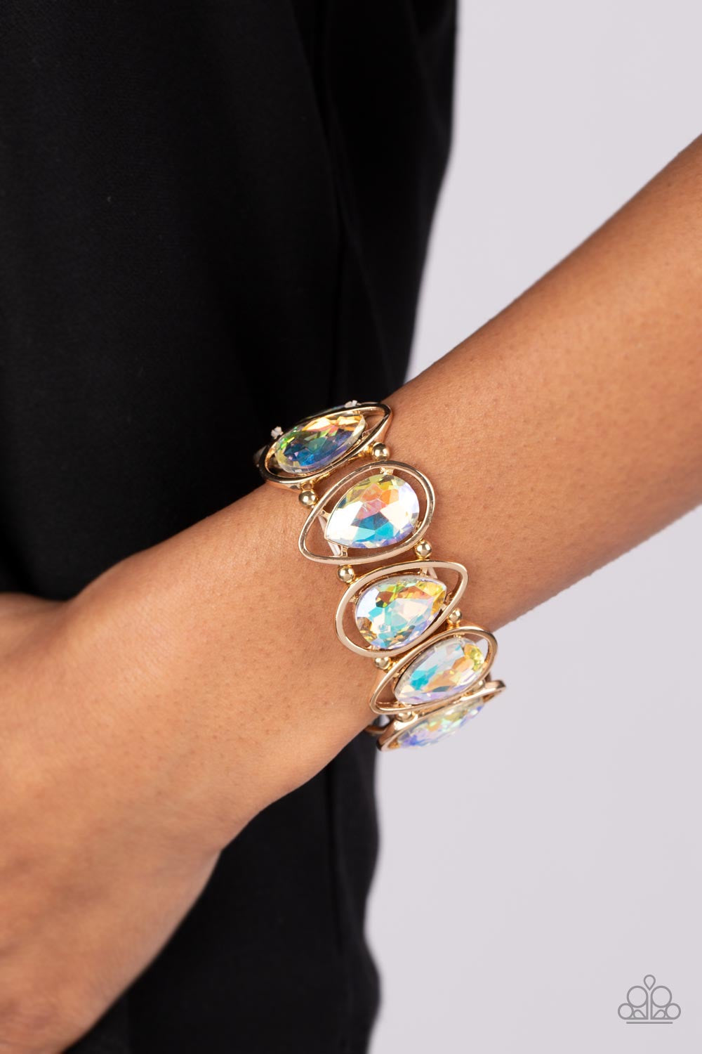 The Sparkle Society - Gold Iridescent Bracelet | Paparazzi Accessories