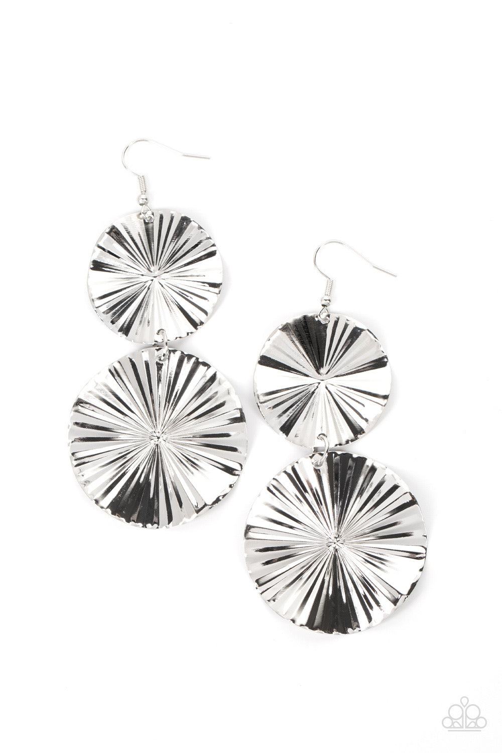 In Your Wildest FAN-tasy - Silver Earrings | Paparazzi Accessories