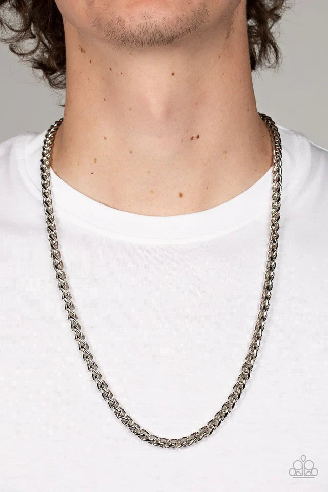 Metro Monopoly - Mens Silver Necklace | Paparazzi Accessories