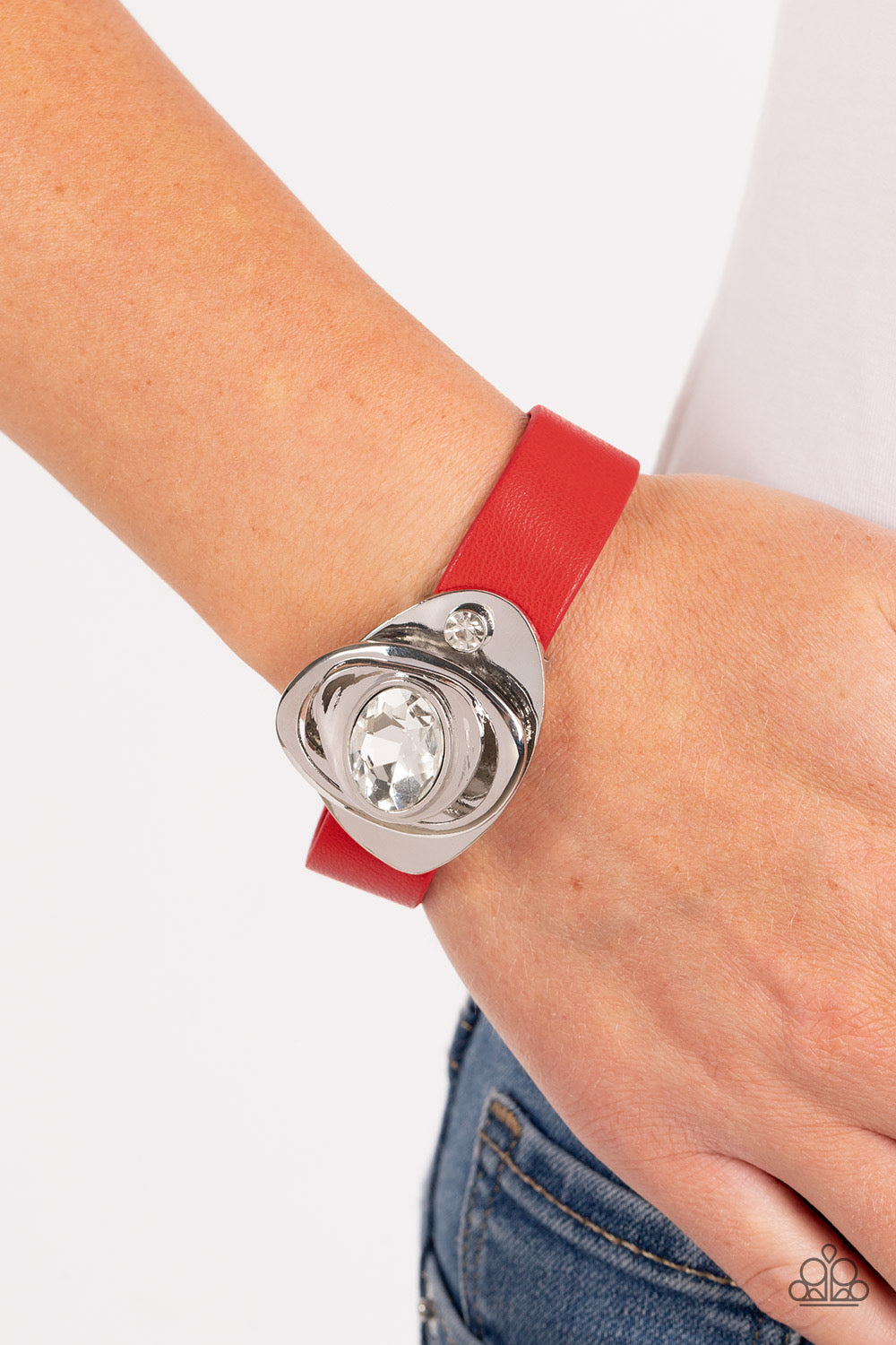 Pasadena Prairies - Red Bracelet - Silver | Paparazzi Accessories
