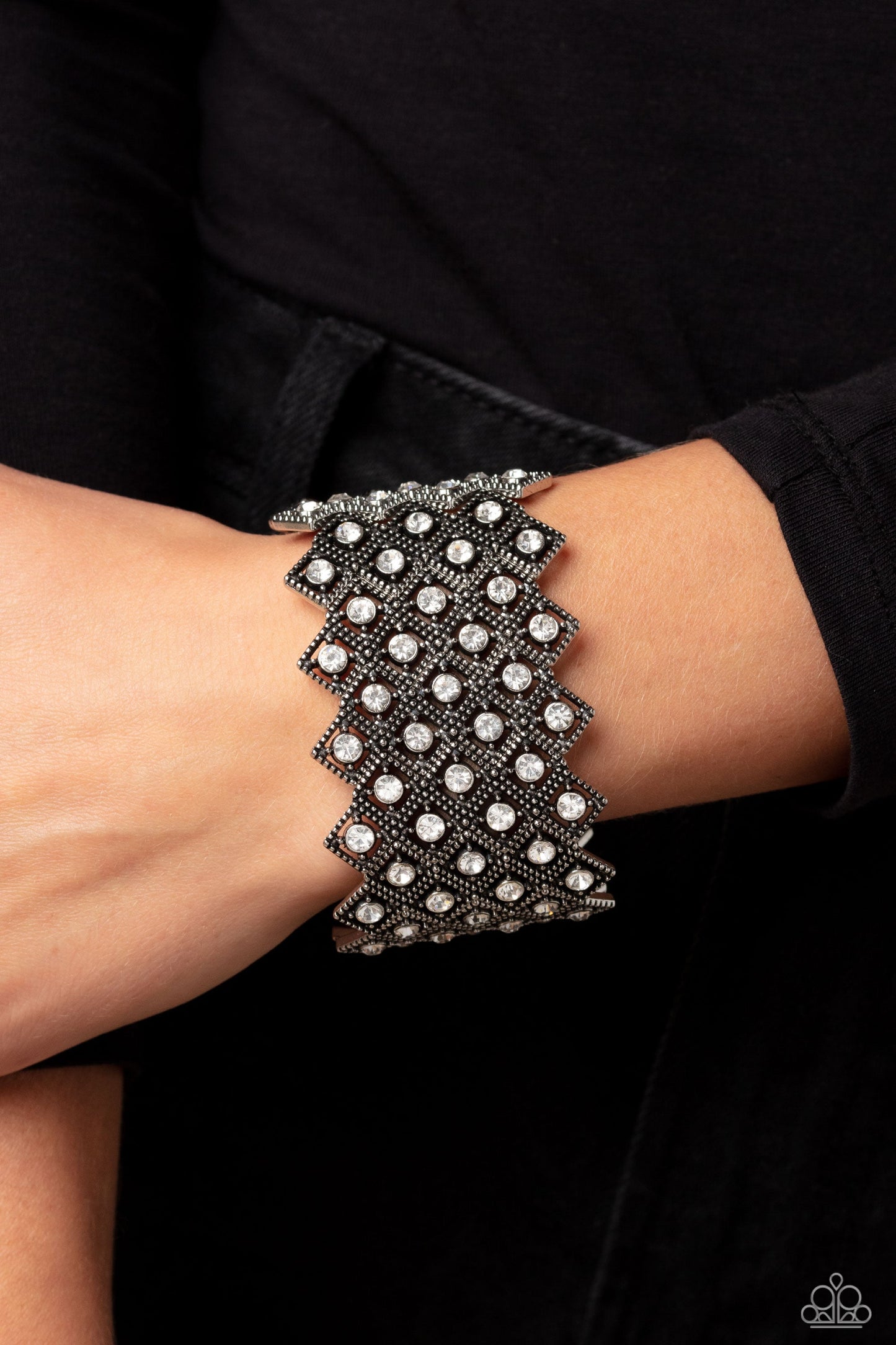 DECO in the Rough - White Bracelet- 2023 Empower Me Pink Exclusive | Paparazzi Accessories