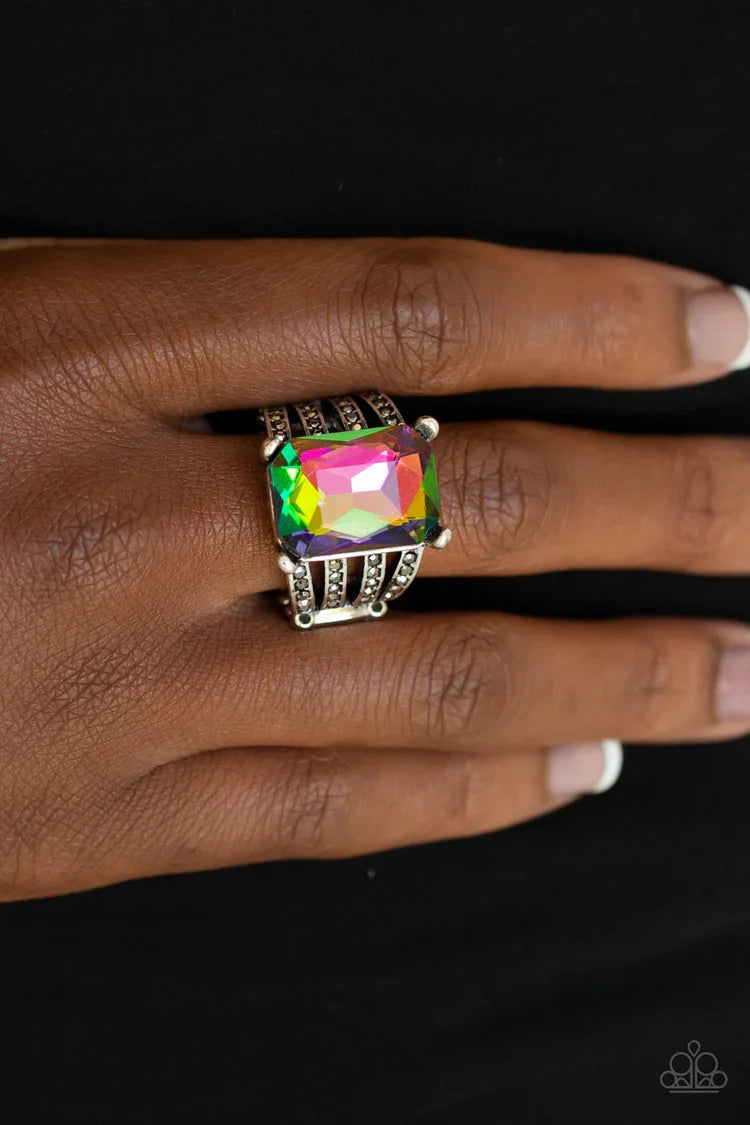 Expect Heavy Reign - Oil Spill Ring | Paparazzi Accessories