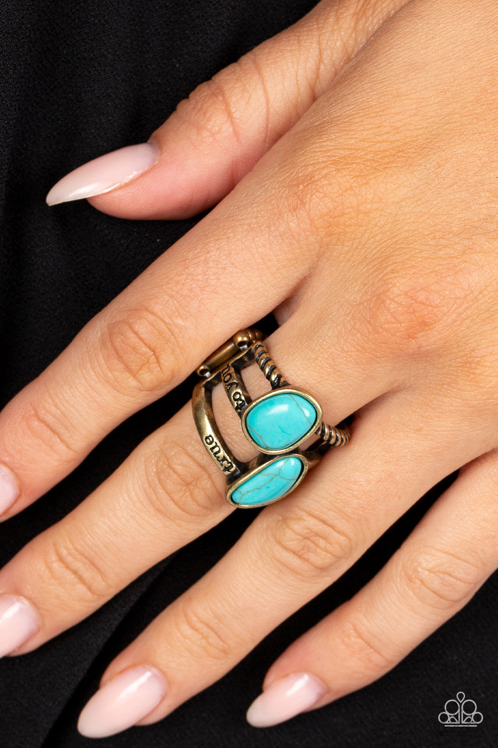 True to You - Brass Ring - Blue | Paparazzi Accessories