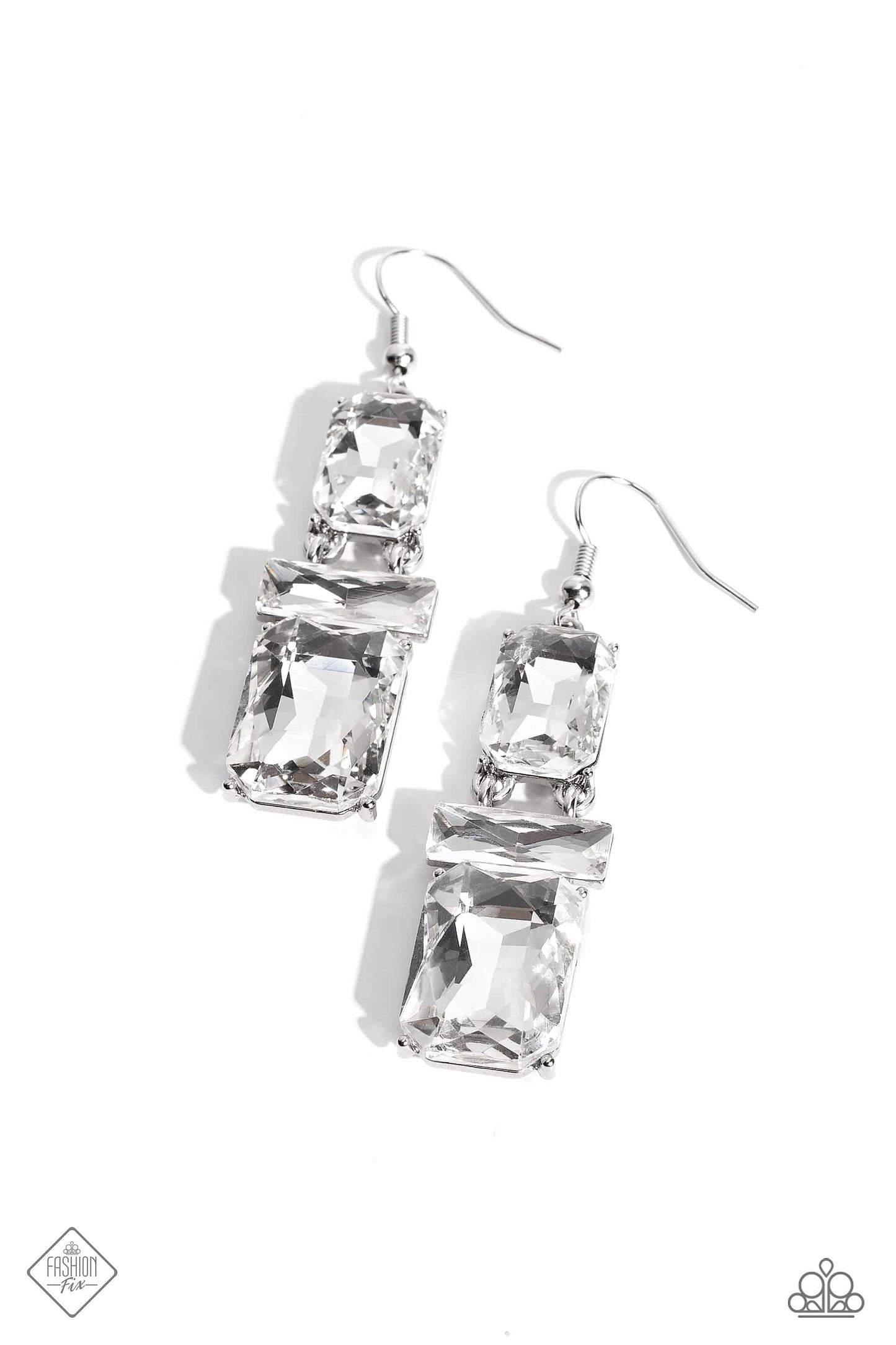 Paparazzi CHAIN Check - White Earrings -Paparazzi Jewelry Images