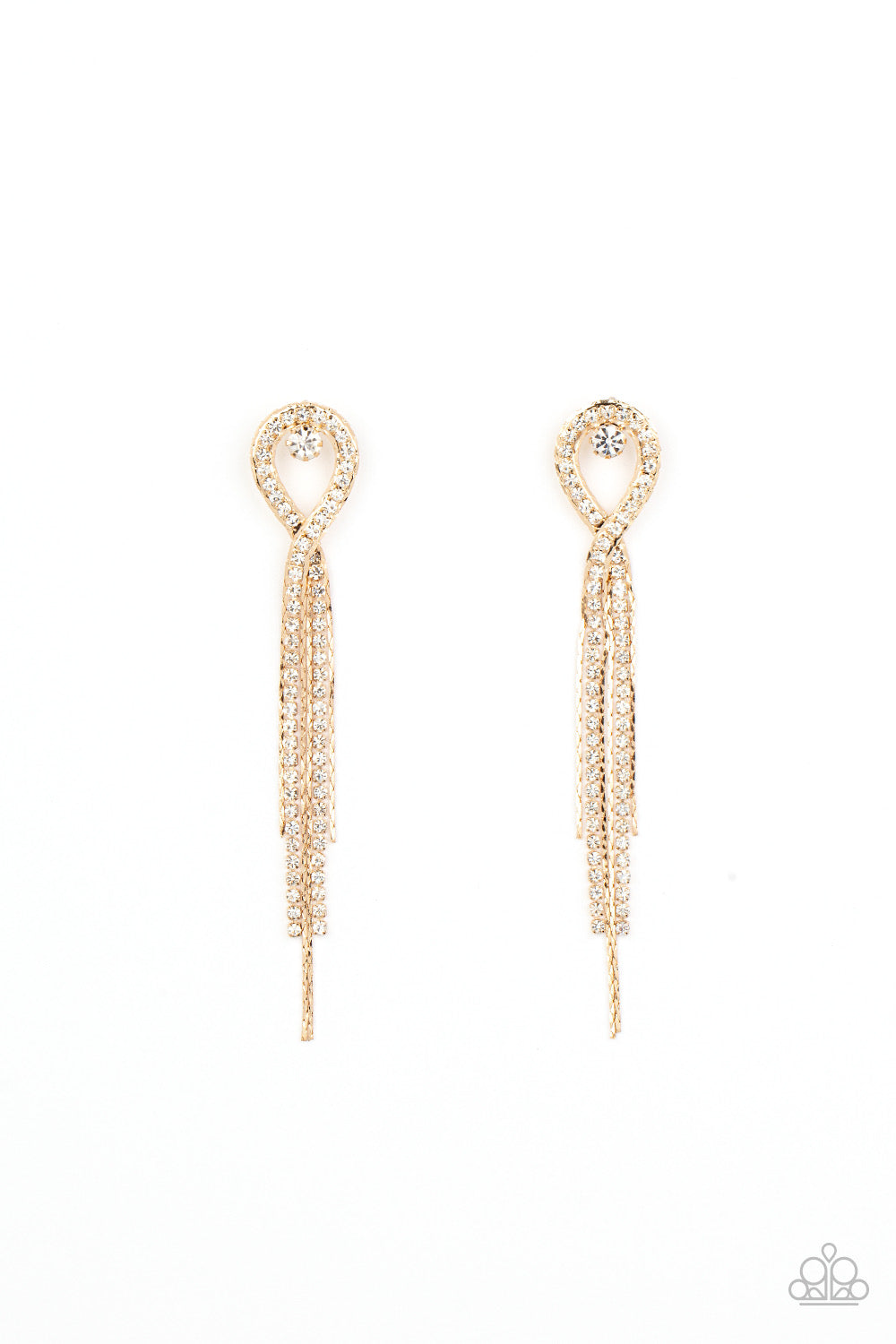 Luxury Lasso - Gold Earrings - White | Paparazzi Accessories