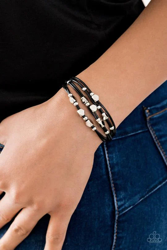 Cut The Cord - Black Bracelet | Paparazzi Accessories