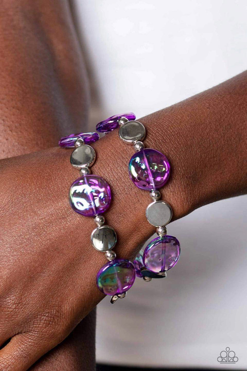 Discus Throw - Purple Bracelet- 2023 Empower Me Pink Exclusive | Paparazzi Accessories