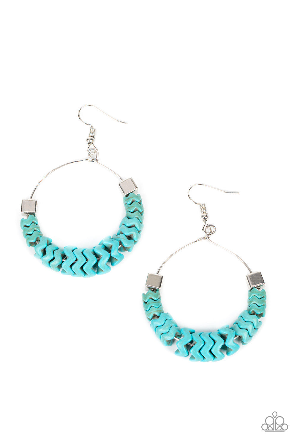 Capriciously Crimped - Blue Earrings | Paparazzi Accessories