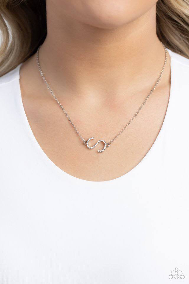 INITIALLY Yours - S - White Necklace | Paparazzi Accessories