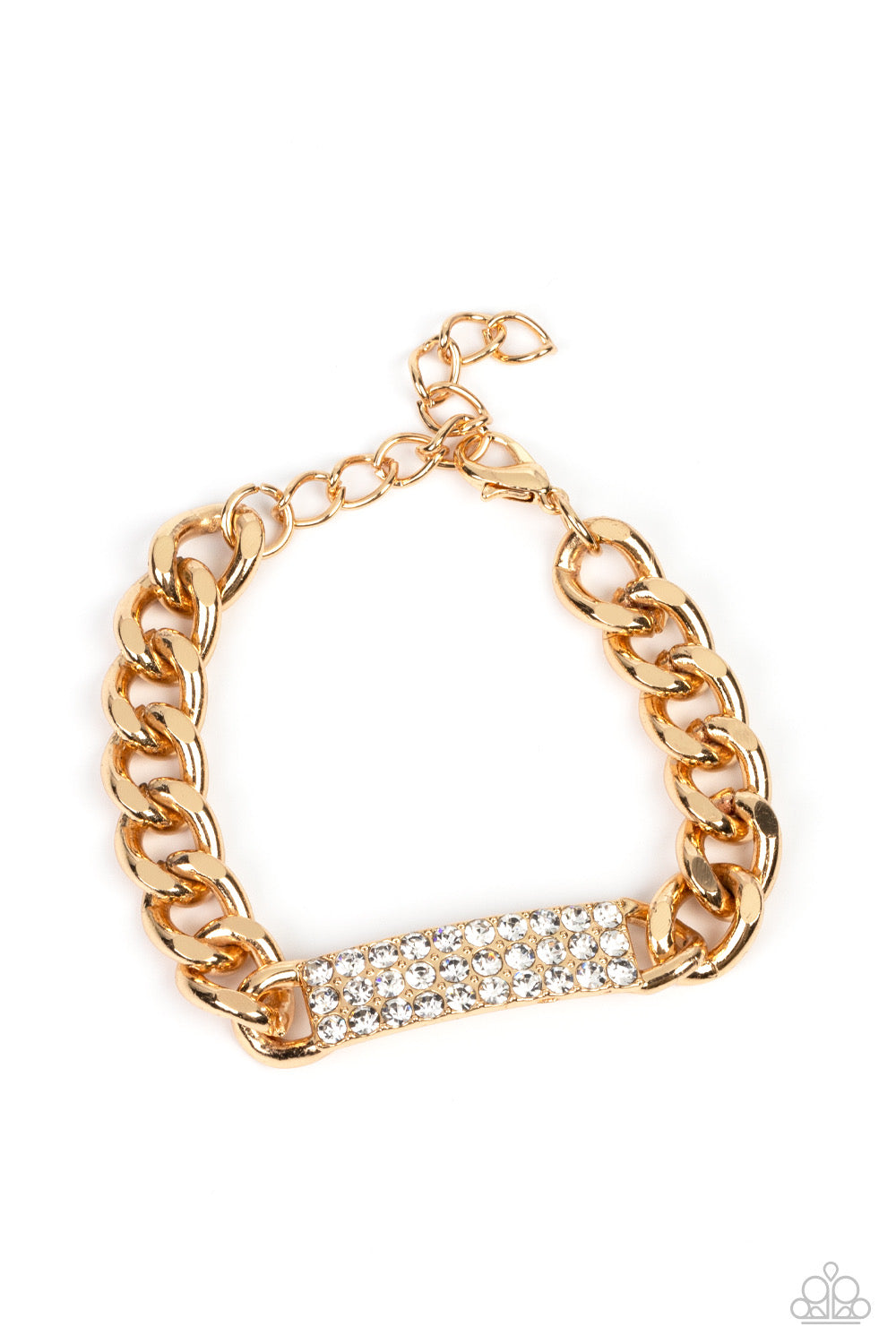 Paparazzi Icy Impact - Gold Bracelet-Paparazzi Jewelry Images
