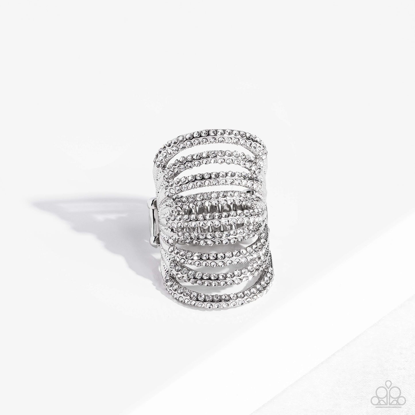 Paparazzi Rippling Rarity - Empower Me Pink Exclusive- White Ring -Paparazzi Jewelry Images